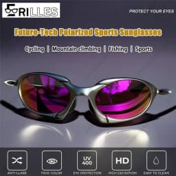 All-Weather Cycling Sunglasses Polarized, Metal Full Frame Unisex Design, Anti-Glare Tech for Coastal Fishing