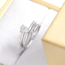 Smyoue Certified 0.5CT Real Moissanite Solitaire Rings for Women Sterling Silver 925 Plated 18K Lab Daimond Female Tail Ring