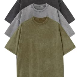 3pcs Men's 100% Cotton Loose-Fit T-Shirts in Solid Colors Casual Short Sleeve Crew Neck Ideal for Summer Outdoor