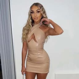 Sexy Off Shoulder Wrap Chest Hollow Out Imitation Leather Bodycon Dress Women Sleeveless Skinny Evening Dress Club Party