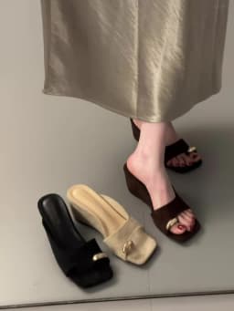 Wedges Sandals Women High Heels Clip Toe Shoes Square Toe Slippers Summer 2026 Designer New Flip Flops Fashion Pumps Lady Slides