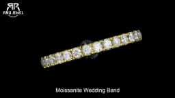 AnuJewel 1.9MM D Color Moissanite Diamond Band Ring 18K Gold Plated Wedding Yellow Color Rings for Women Jewelry Wholesale