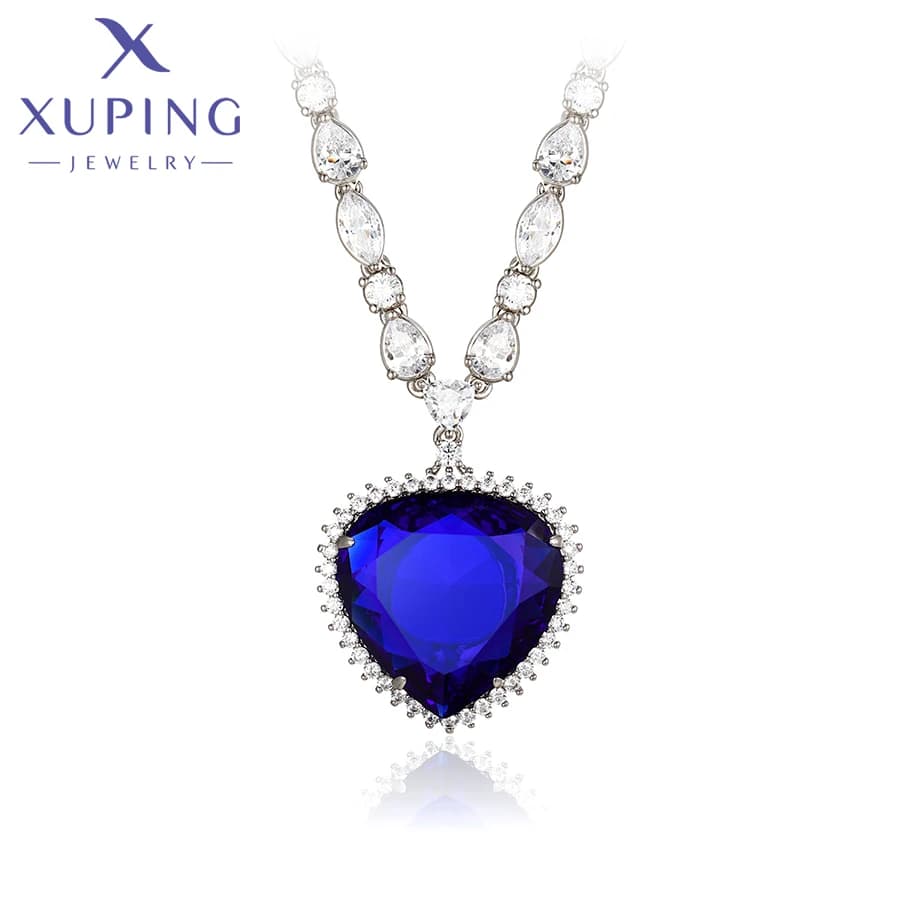 Xuping Jewelry Hot Tredny Romantic Heart Shape Pendant Necklace With Synthetic Cubic Zirconia for Women Gift X000828615