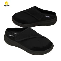 FitVille Women's Orthopedic Slippers Wide Fleece Lined Clogs with Arch Support Recovery Pedic Shoes Comfortable Slip-On Footwear