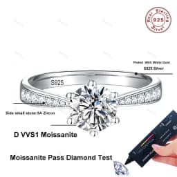 NeeTim Real 3 Carat Moissanite Wedding Ring for Women 925 Sterling Silver Round Brilliant Sparkling Engagement Rings Gift