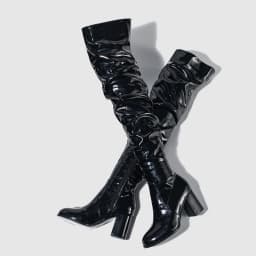 Liyke Fashion Round Toe Motorcycle Thigh High Boots Women Red Pleated Patent Leather Over The Knee Shoes Zip Autumn Winter Heels