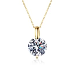 OXTAO 2CT 1CT D Color Real Moissanite Pendant Necklace Women's S925 Silver Chain 14K Yellow Plated Necklaces Wedding Jewelry