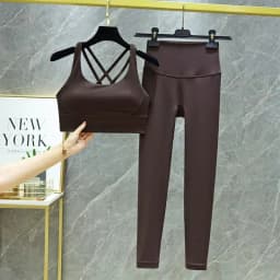 TRY TO BN Yoga Set 2 Piece Sport Bra High Waist Leggings Women's Tracksuit Fitness Tummy Control Squat Proof Workout Gym Clothes