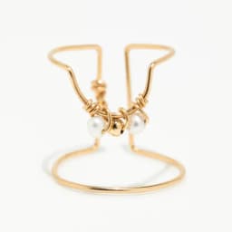 Nail Ring 14K Gold Filled Weaving Ring Luxury Personalized Jewelry Designer Jewelry Pearl Ring Birthday Gift for Women