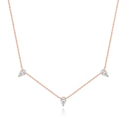 KNOBSPIN 3ct Pear Cut Moissanite Pendant Necklaces for Women Shining Diamond with Certificates s925 Silver Chain Dainty Necklace