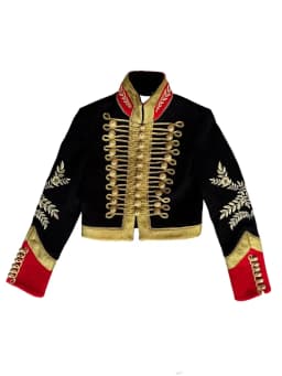 Vintage Women's Cropped Jacket Gold Embroidery Stand Collar Spliced Napoleon Military Coat 2026 Autumn Lady Street Outerwear