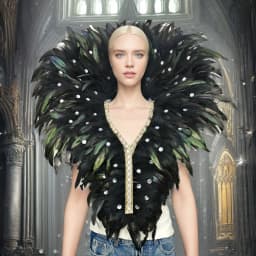 Carnival Unisex Graduation Ball Dress Accessories Feather Shawl Makeup Stage Performance COS Props Halloween Costume Decoration