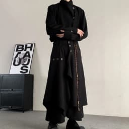 Men Culottes Irregular Layered Samurai Pants Hakama Streetwear Fashion Versatile Trend Casual Wide-Leg Pants Men'S Clothing 2024