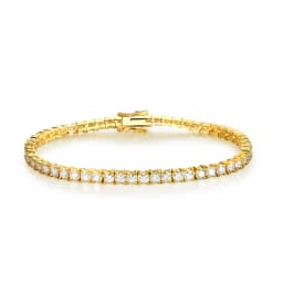 OEVAS 3mm High Carbon Diamond Tennis Bracelet S925 Sterling Silver Plated 18K Gold Lab Diamond Bracelet Fine Jewelry Wholesale