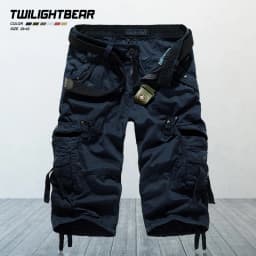 Summer Pure Cotton Men's Cropped Pants Oversized Casual Shorts Multi Pocket Tooling Capri Pants Men Cargo Pant AF5820