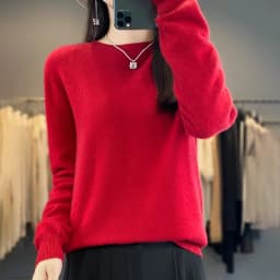 Autumn Winter 100% Merino Wool Sweater Women First Line Seamless Half-high Collar Pullover Basis Casual Cashmere Knit Solid Tops