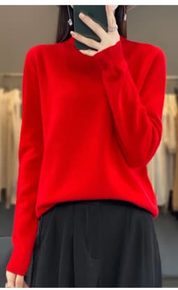 Autumn Winter 100% Merino Wool Sweater Women First Line Seamless Half-high Collar Pullover Basis Casual Cashmere Knit Solid Tops