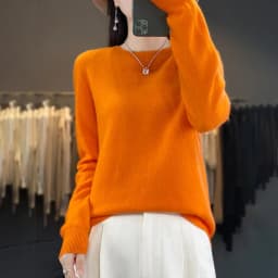 Autumn Winter 100% Merino Wool Sweater Women First Line Seamless Half-high Collar Pullover Basis Casual Cashmere Knit Solid Tops