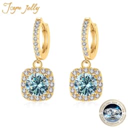 JoyceJelly 1ct Moissanite Earrings 18 Color Choice Solid Sterling Silver 925 Plated 18K Gold Fine Jewelry For Women WeddingParty
