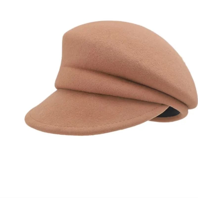 High-end Asymmetrical Woolen Newsboy Hat Women's autumn-winter Octagon Hat Painter Beret Hat Vintage Fez Hat M401