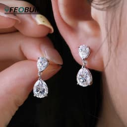 GRA Certified 5cttw Waterdrop Moissanite Drop Earrings for Women 925 Sterling Silver Pear Cut Diamond Stud Earring Bride Jewelry