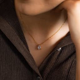 1-4carat Waterdrop Moissanite Pendant Necklace with Certificate S925 Silver Solitaire Pear Cut Lab Diamond Neckchain for Woman