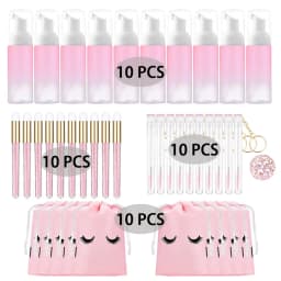 Grafting Eyelash Cleaning Kit 60ML Empty Foam Pump Dispenser Pore Deep Cleaning Brush Eyelash Extension Tube EVA Storage Bag