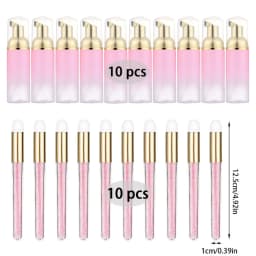 Grafting Eyelash Cleaning Kit 60ML Empty Foam Pump Dispenser Pore Deep Cleaning Brush Eyelash Extension Tube EVA Storage Bag