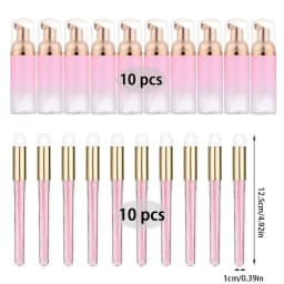 Grafting Eyelash Cleaning Kit 60ML Empty Foam Pump Dispenser Pore Deep Cleaning Brush Eyelash Extension Tube EVA Storage Bag