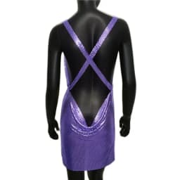 Sexy Metallic Sequin Mini Dress For Women Backless Cocktail Club Glitter Low Cut Halter Dress Rave Party Nightclub Dresses
