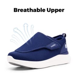 FitVille Men'S Diabetic Shoes Extra Wide 2E For Elder Orthopedics Feet Swollen Adjustable Walking Shoe Elderly Foot Pain Relief