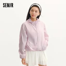 Semir Womens UV Jacket 2026 Cool Feeling Mesh Spliced Loose Hooded Drawstring Casual Outdoor Soft Comfortable