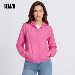 Semir Womens UV Jacket 2026 Cool Feeling Mesh Spliced Loose Hooded Drawstring Casual Outdoor Soft Comfortable