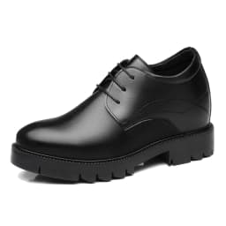 10cm Height Increasing Cowhide Men's Shoes, Fashionable, Casual, Business Office Thick Soled Men's Formal Shoes