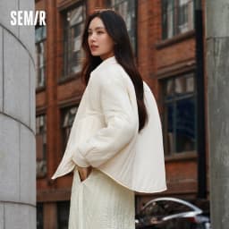 Semir Cotton Coat Women Winter Shirt-Style Bud Top Relaxed Fit 2025 New Lapel Textured Girly Cotton Jacket Women's Clothing