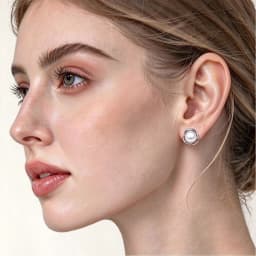 Genuine Silver 925 White Stud Earrings Pearl Woman,Natural Freshwater Bridal Jewelry Pearl Earrings Wife Mother Gift Pink Black
