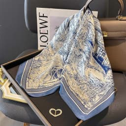 100% Pure Silk Square Scarf Women Hairband Office Neck Scarves Print Luxury Neckerchief Bandana Spring Foulard Female Shawl 65cm