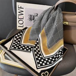 100% Pure Silk Square Scarf Women Hairband Office Neck Scarves Print Luxury Neckerchief Bandana Spring Foulard Female Shawl 65cm