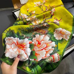 100% Pure Silk Square Scarf Women Hairband Office Neck Scarves Print Luxury Neckerchief Bandana Spring Foulard Female Shawl 65cm
