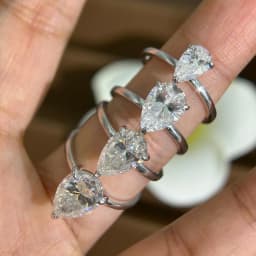 1-4 Carat Pear Cut D Color Moissanite Rings 925 Sterling Silver Waterdrop Diamond Ring Engagement Wedding Bands Jewelry with GRA