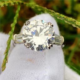 Solitaire Round cut 6ct Sona cz Ring 925 Sterling Silver Engagement Wedding Band Rings for women Bridal Luxury Party Jewelry