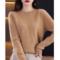 2026 New Cashmere Basic Top Long Sleeve Women O-Neck Knitted Sweater 100% Pure Merino Wool Pullover Clothing Knitwear Traf