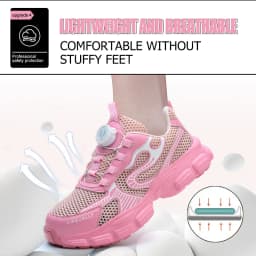 Rotating Button Ladies' Safety Shoes Breathable Work Sneakers Steel Toe Shoes Women Protective Shoes Puncture-Proof Work Shoes