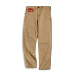 Maden Vintage Heavyweight Khaki Casual Pants Twill Cotton Straight Pants for Men's Autumn Workwear Classic Zip Fly Trousers