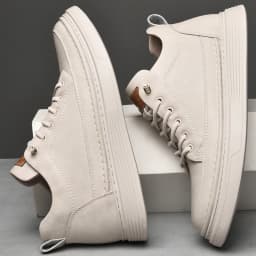 Men Booster Sneakers Chunky Elevator Shoes Height Increase Insole 6cm Man Lift Tall Leather Spring Autumn Plus Size 36-47