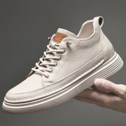 Men Booster Sneakers Chunky Elevator Shoes Height Increase Insole 6cm Man Lift Tall Leather Spring Autumn Plus Size 36-47