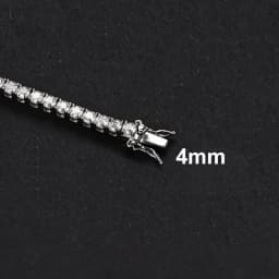 NeeTim 3mm 4mm 5mm All Moissanite Tennis Bracelet Sparkling Chain 925 Sterling Silver with Gold Plated Bracelets For Women Men