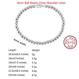 ORSA JEWELS 100% Soild 925 Sterling Silver Chain Bracelets Simple Stackable Chain Bracelets Gfts Women Men Versatile Bracelet