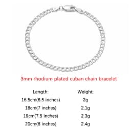 ORSA JEWELS 100% Soild 925 Sterling Silver Chain Bracelets Simple Stackable Chain Bracelets Gfts Women Men Versatile Bracelet