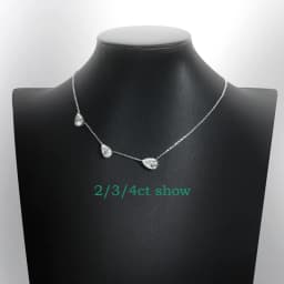 Smyoue Gradient Moissanite Necklace for Women 3 Gems Pear Cut Certified Luxury Pendant Lab Diamond Jewelry Sterling Silver 925